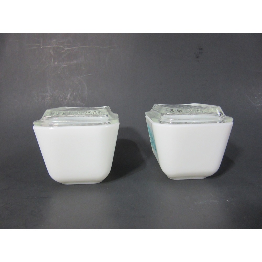 Vtg Pyrex Dish Set White Blue Butterprint Amish 501-503 Refrigerator Rooster - Picture 16 of 16